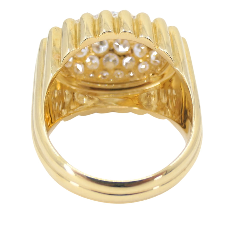 Mikimoto Diamond Ring 18k Gold Cocktail Ring
