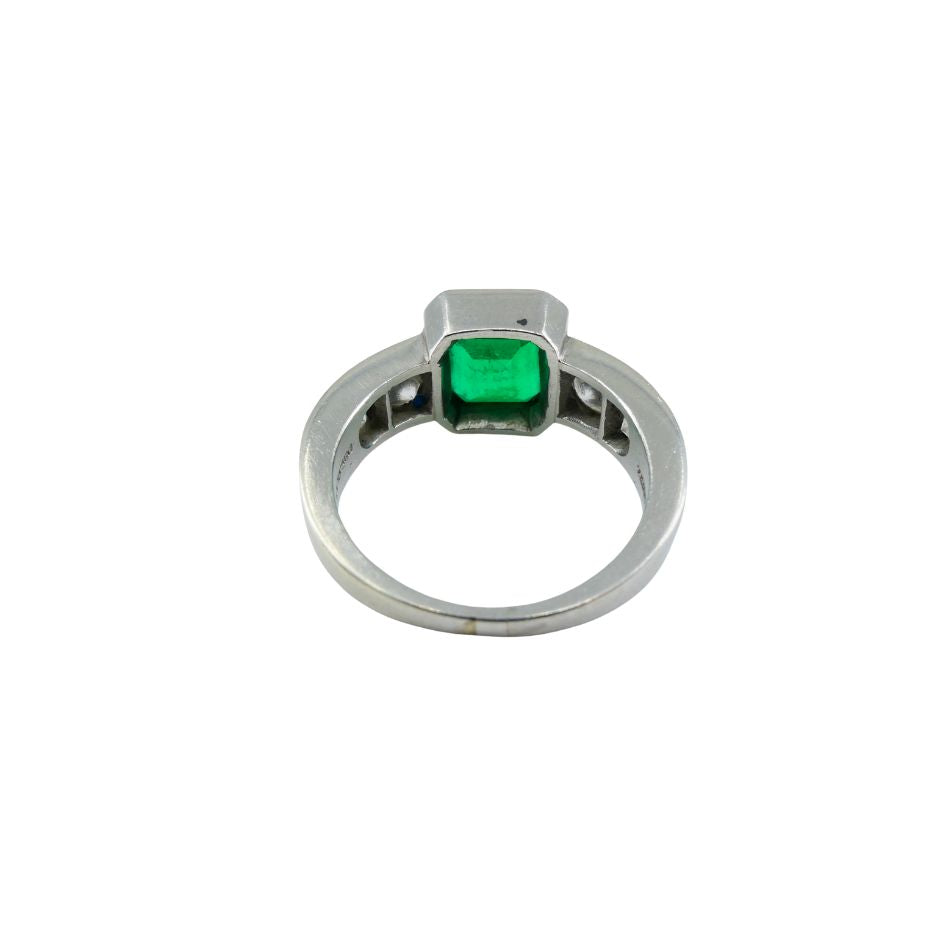 Vintage Tiffany & Co. Platinum Emerald Diamond Ring