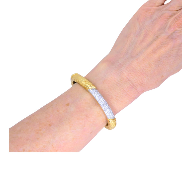 Van Cleef & Arpels Diamond 18k Gold & Platinum Vintage Bracelet, Circa 1973
