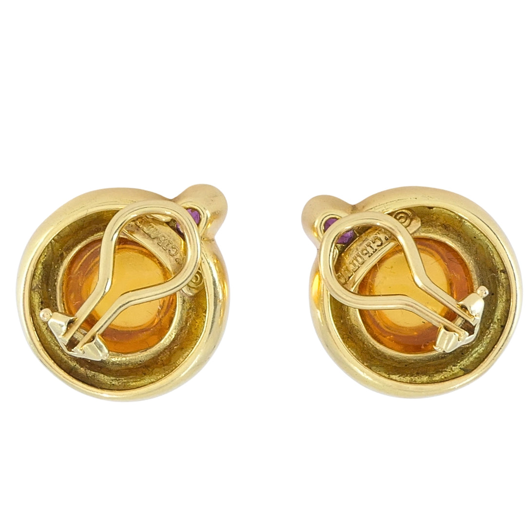 Renato Cipullo 18k Yellow Gold Citrine Diamond Accents Clip-On Earrings