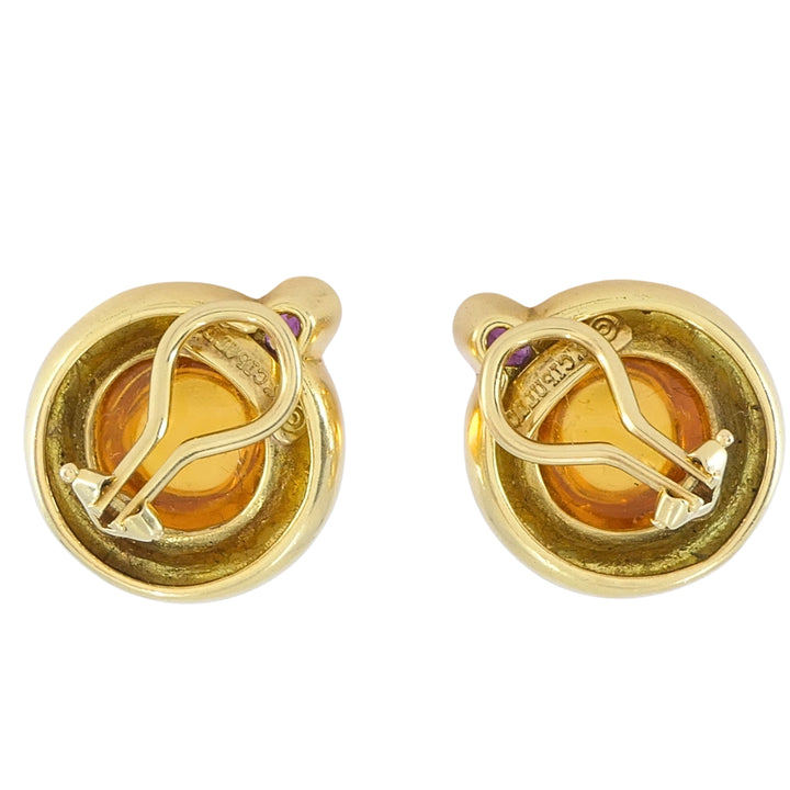 Renato Cipullo 18k Yellow Gold Citrine Diamond Accents Clip-On Earrings