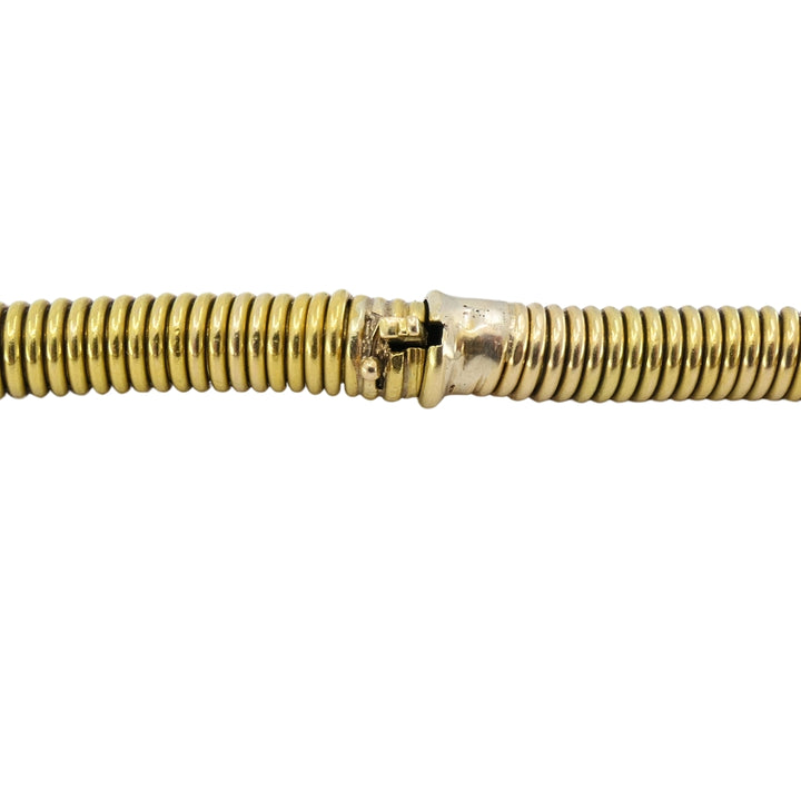 Vintage French 18k Gold Tubogas Coil Necklace