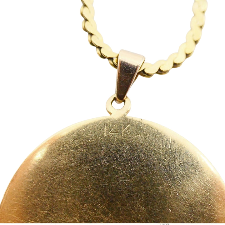 Vintage 14k Gold Airplane Pendant Gemstones 18k Gold Chain Necklace