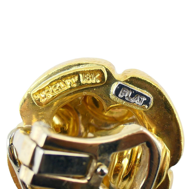 Vintage Trent 18k Gold Platinum Clip-on Earrings