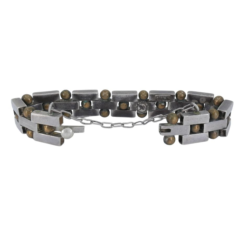 Vintage William Spratling Mexico Silver Bronze Bracelet