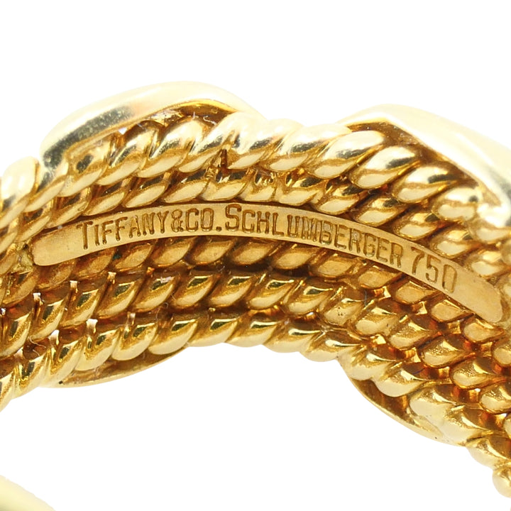 Tiffany & Co. Schlumberger 18k Gold Six-Row Rope "X" Band Ring