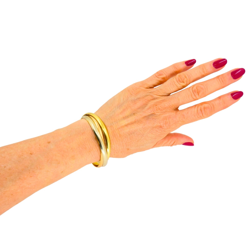 Cartier Trinity Bracelet 18k Yellow White Rose Gold Estate Jewelry