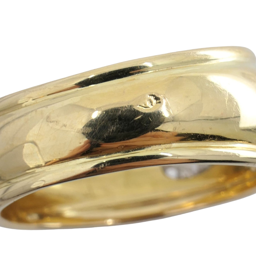 Vintage French 18k Yellow Gold Rose Cut Diamond Domed Band Ring