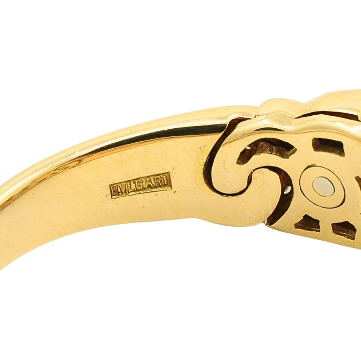 Bvlgari Pearl Diamond 18k Gold Cocktail Ring