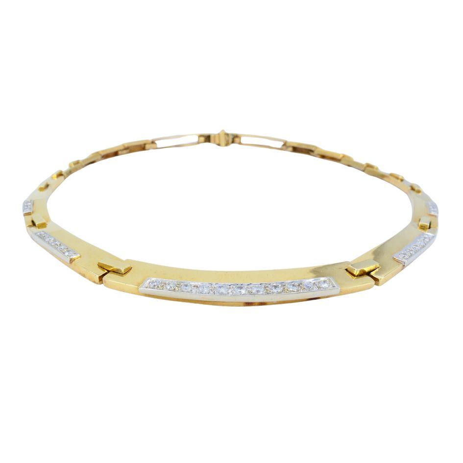 Vintage 14k Two-tone Gold Diamond Necklace