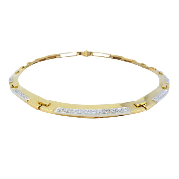 Vintage 14k Two-tone Gold Diamond Necklace
