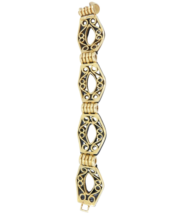 Tiffany & Co. Black Onyx Gold Bracelet 18k Cuff Bracelet
