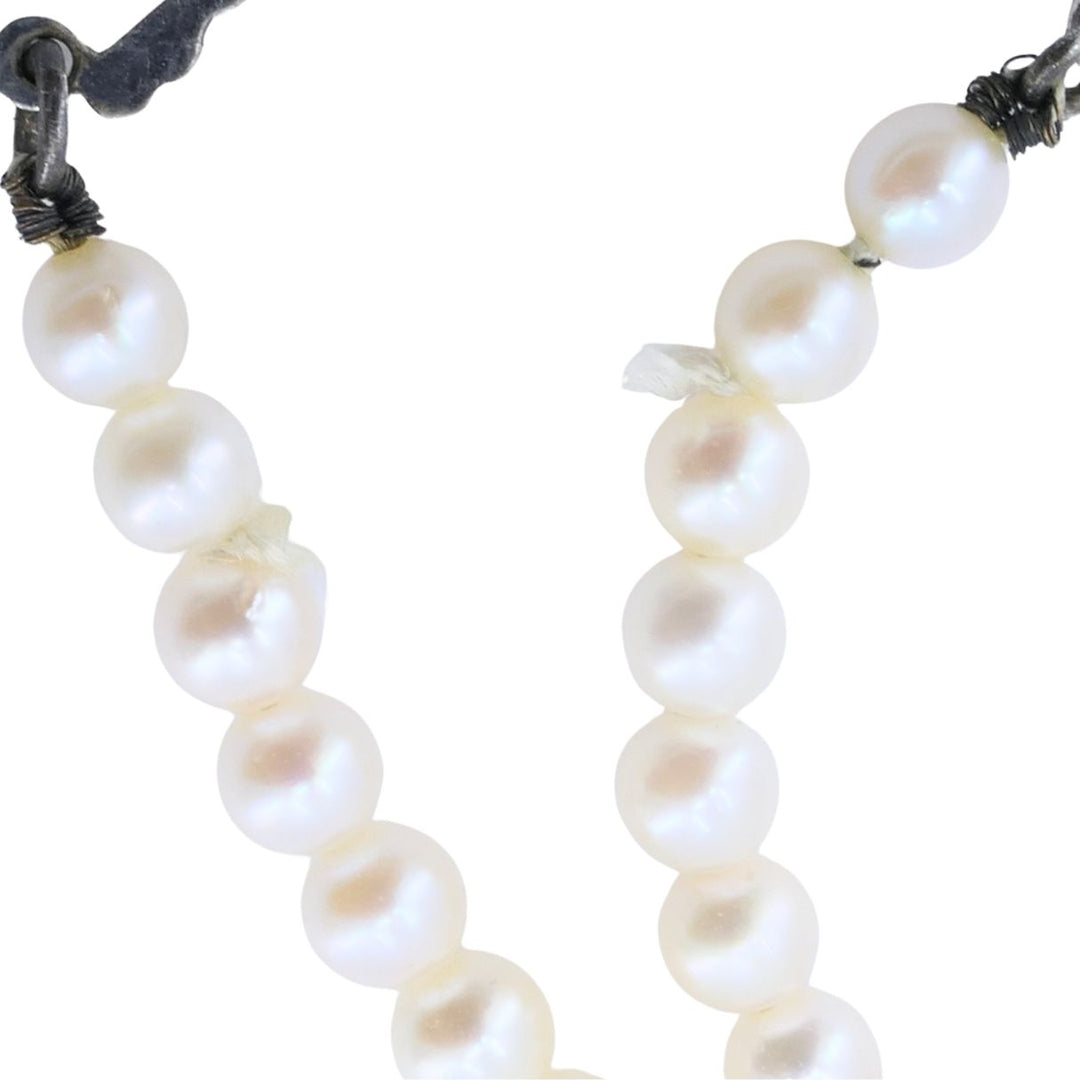 Vintage Mikimoto Akoya Pearl Graduated Necklace with Silver Clasp