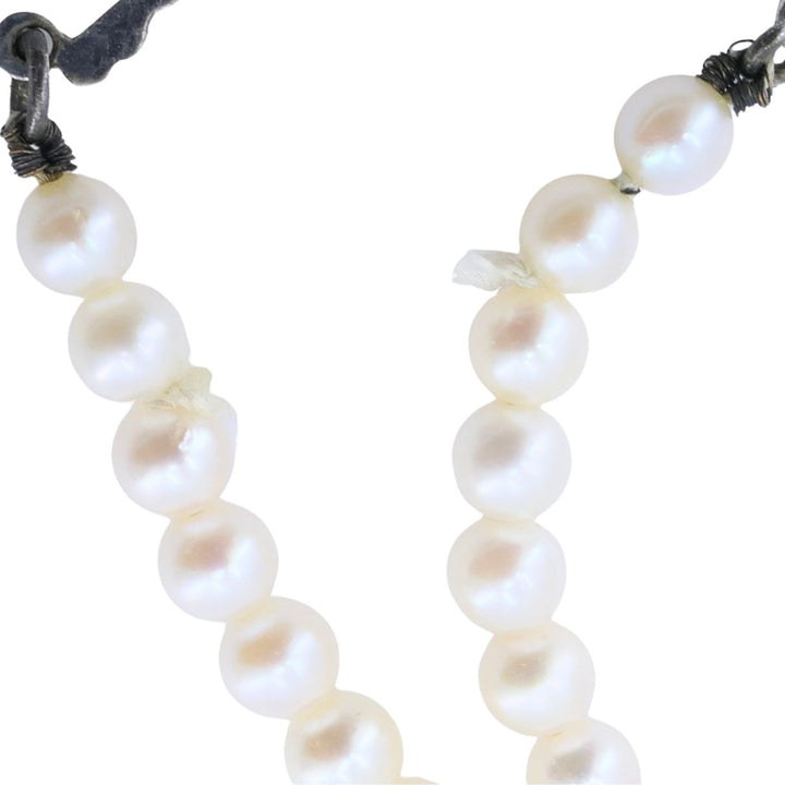 Vintage Mikimoto Akoya Pearl Graduated Necklace with Silver Clasp