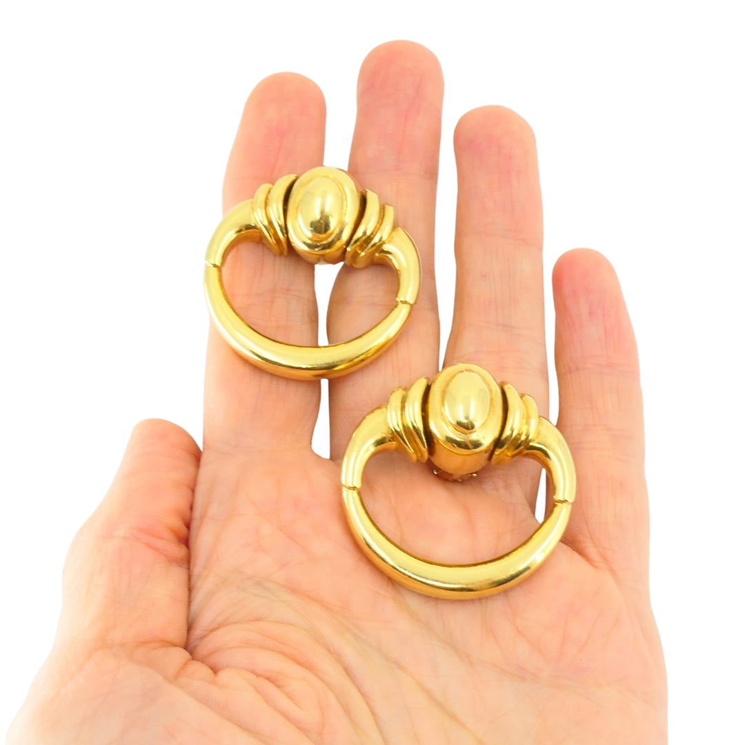 Vintage Cartier Aldo Cipullo Door Knocker Earrings 18k Gold