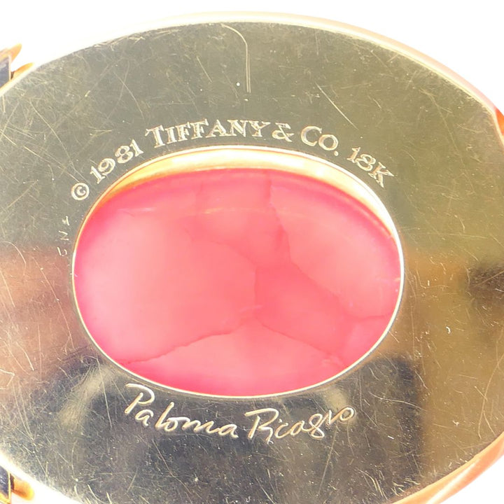 Vintage Paloma Picasso Tiffany & Co. 18k Gold Pink Rhodochrosite Beaded Necklace