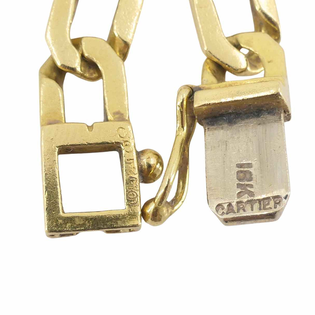 Vintage Cartier 18k Gold Emerald Diamond Chain Link Necklace