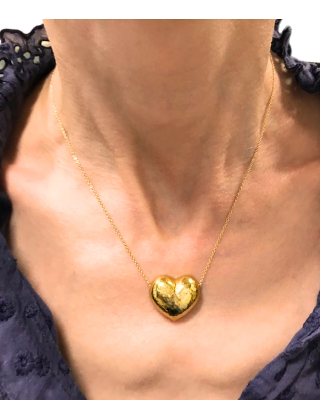Vintage Paloma Picasso for Tiffany & Co. Gold Heart Necklace Original Pouch