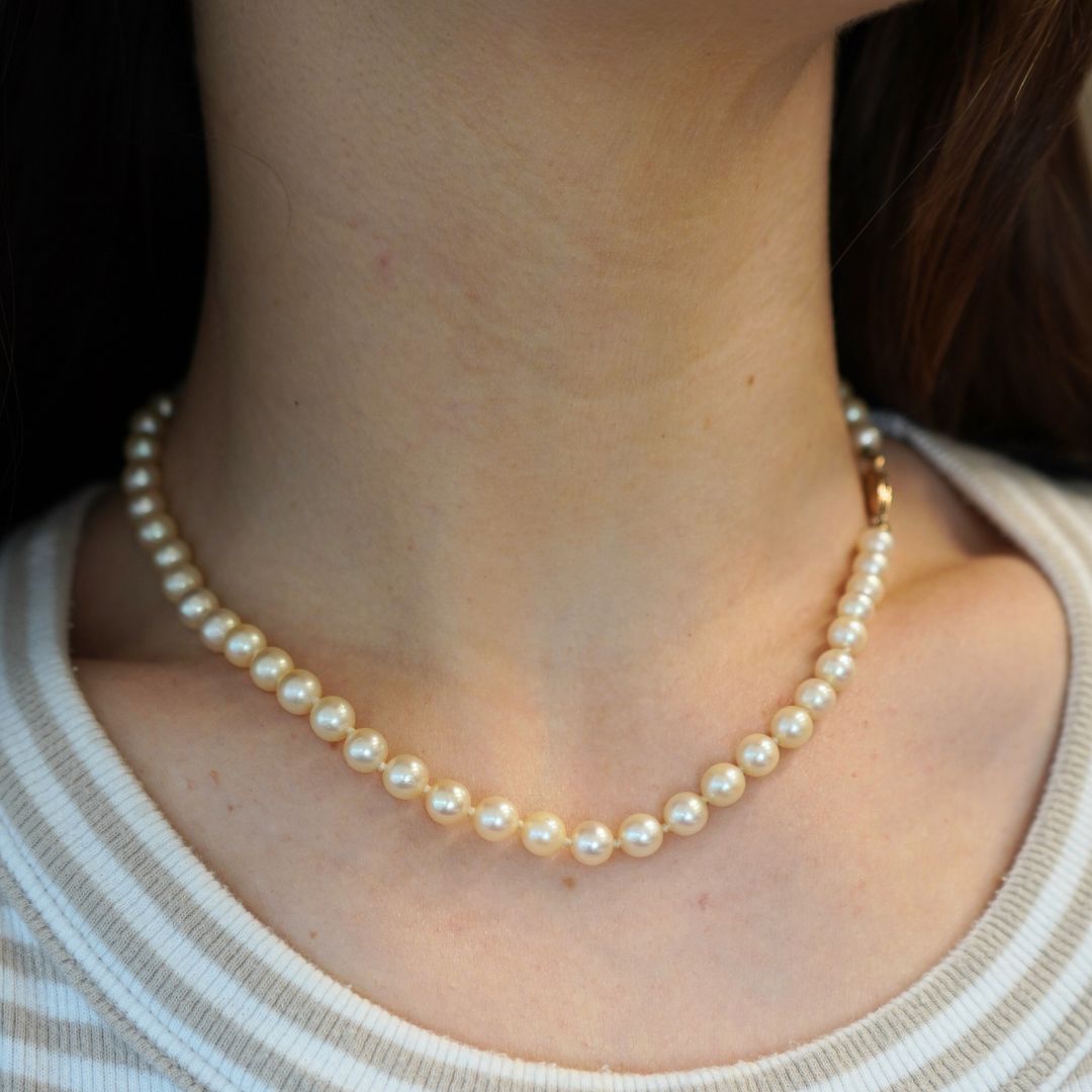 Vintage 14k Gold Cultured South Sea Pearl Strand Necklace