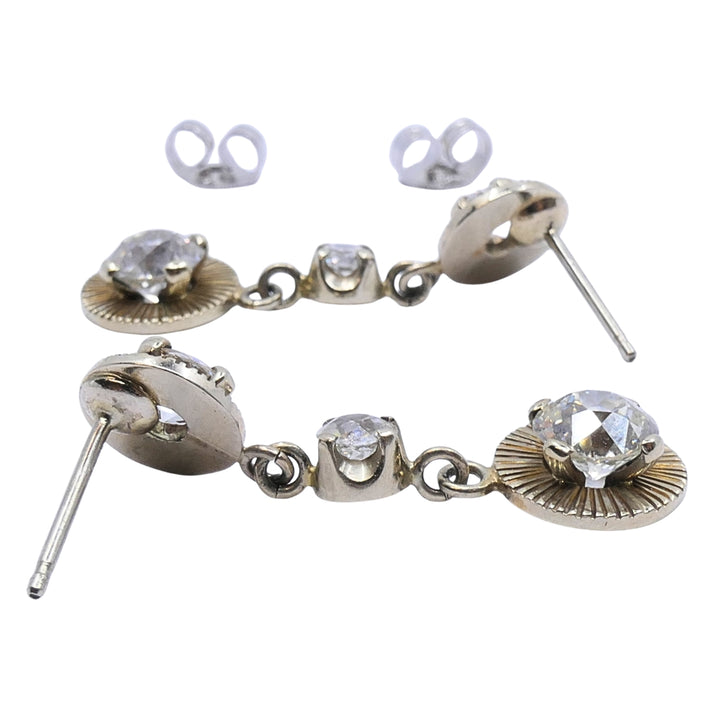 Vintage Ming’s 14k Gold Diamond Dangle Earrings