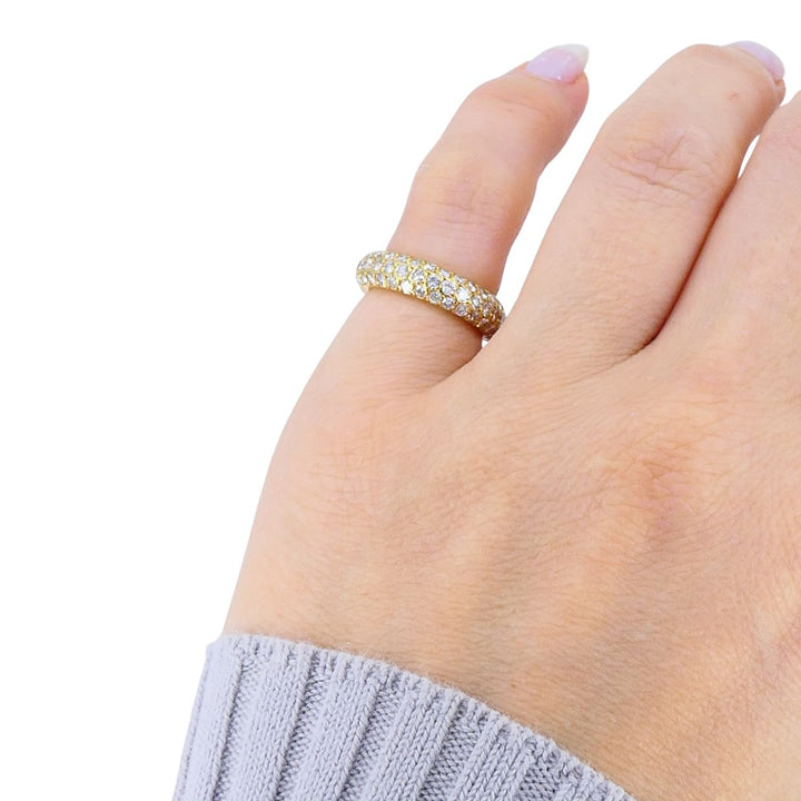 French 18k Gold Diamond Vintage Band Ring