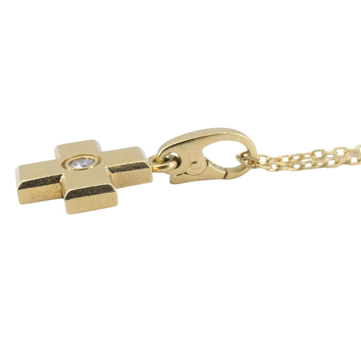 Cartier 18k Gold Diamond Cross Pendant Necklace with Certificate