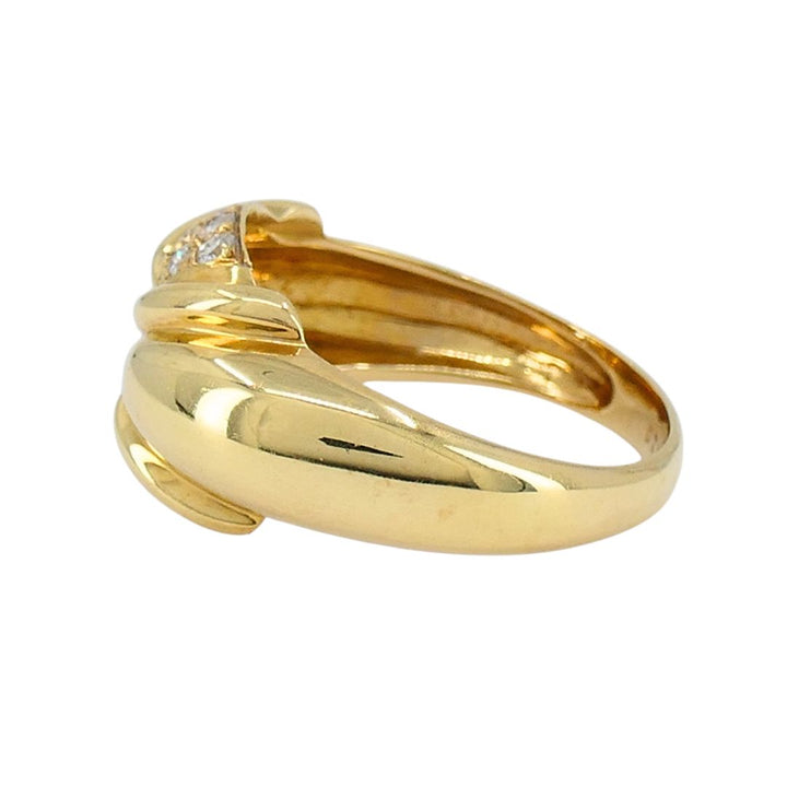 Vintage Chaumet Paris 18k Gold Diamond Ring Original Box