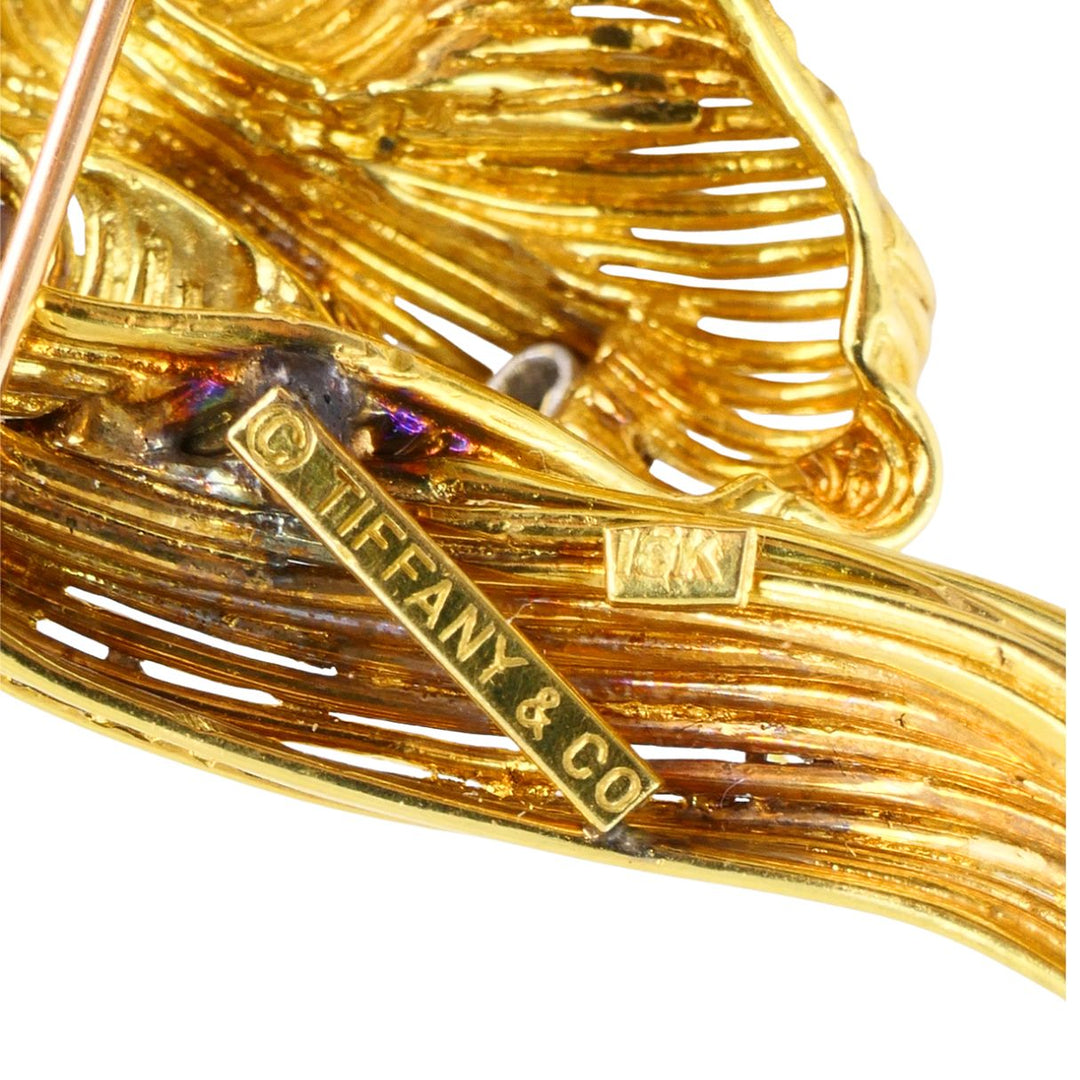 Vintage Tiffany & Co. 18k Gold Sapphire and Diamond Dog Brooch