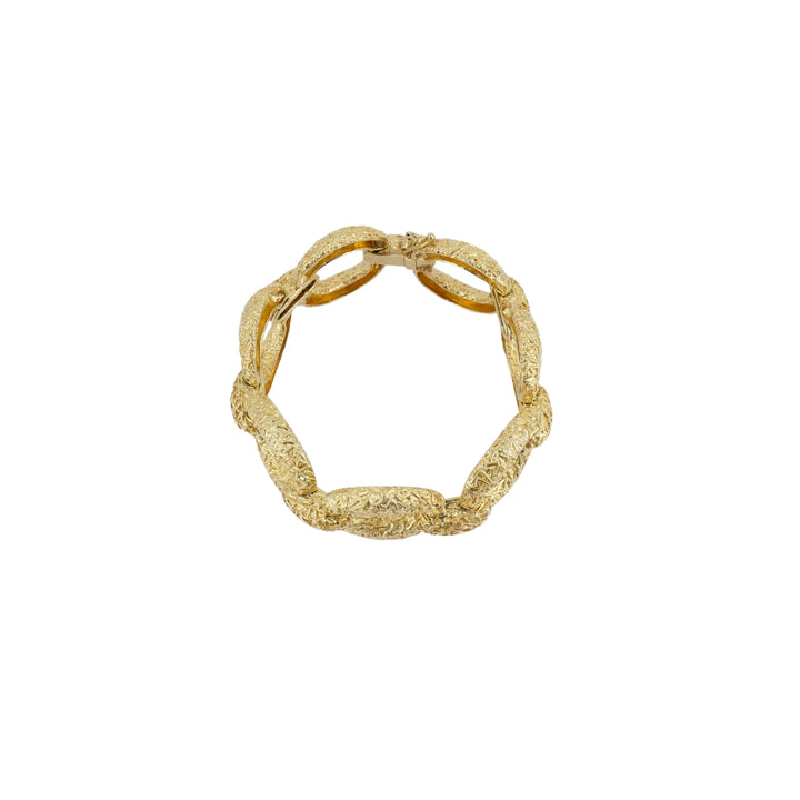 Vintage 14k Textured Gold Link Bracelet Estate Jewelry