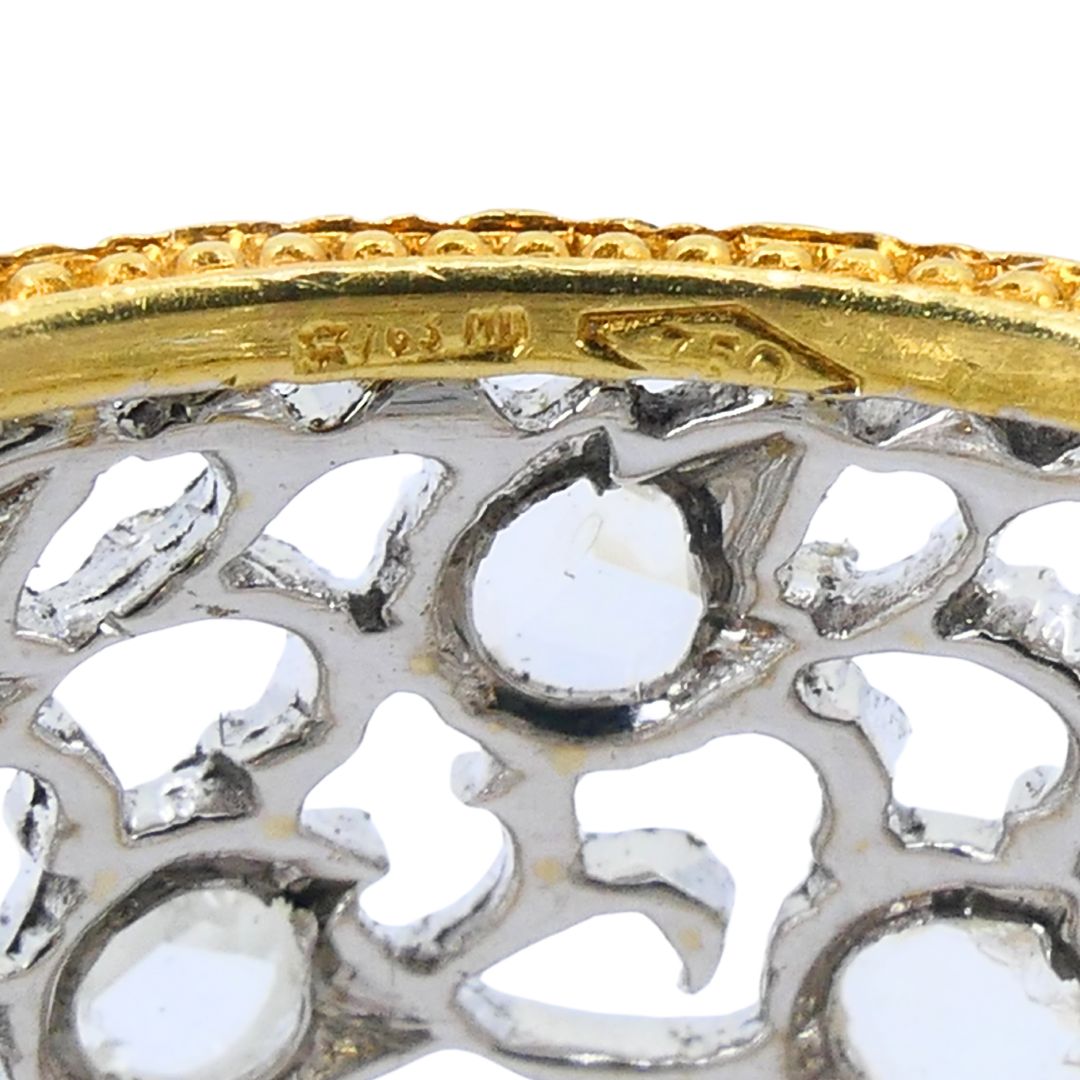 Vintage Buccellati 18k Two-tone Gold Diamond Open Work Band Ring