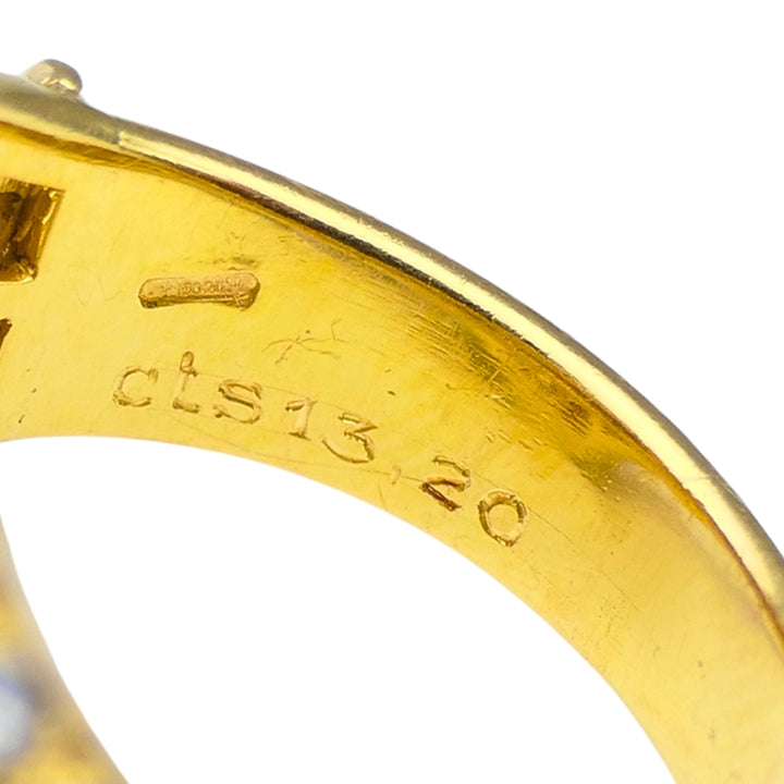 Bvlgari Bulgari Yellow Sapphire Ring Gold Aquamarine Diamond Vintage Jewelry