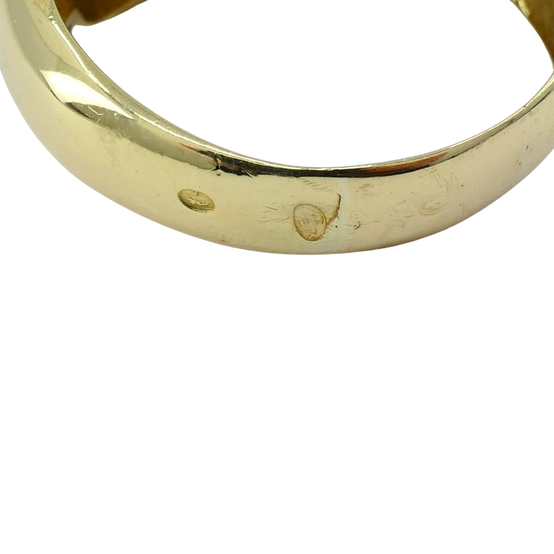 Vintage Gold Ring Diamond French Jewelry Dome Ring