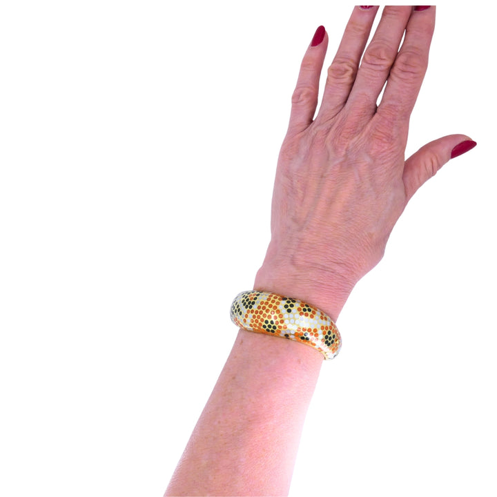 Angela Cummings Wavy Gold Bracelet 18k Gold Coral Onyx Mother-of-Pearl, 1987