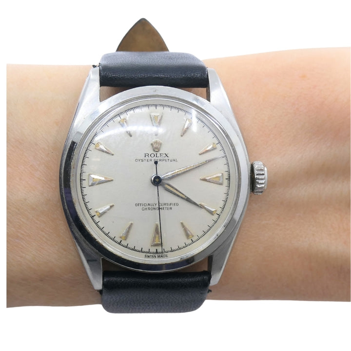 Vintage Rolex Oyster Perpetual 6084 Stainless Steel Wristwatch c. 1950s