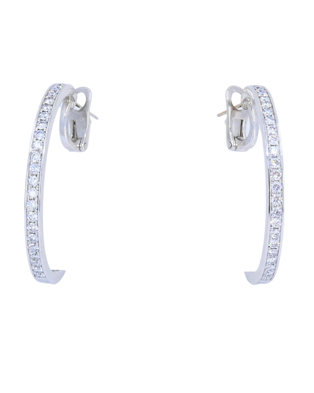 Vintage Cartier Hoop Earrings 18k Gold Diamond Earrings
