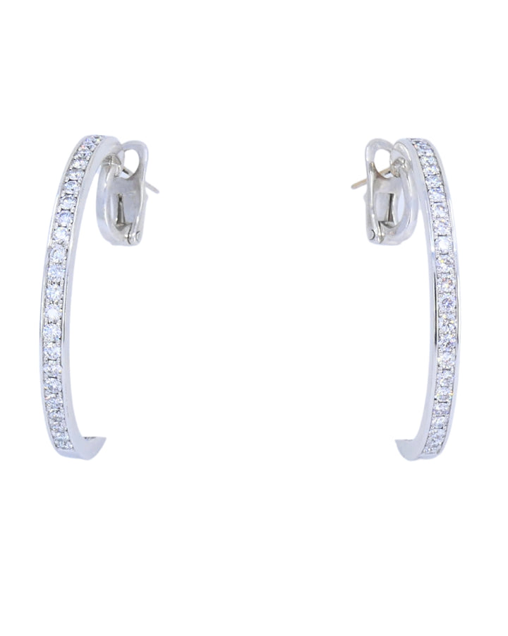Vintage Cartier Hoop Earrings 18k Gold Diamond Earrings