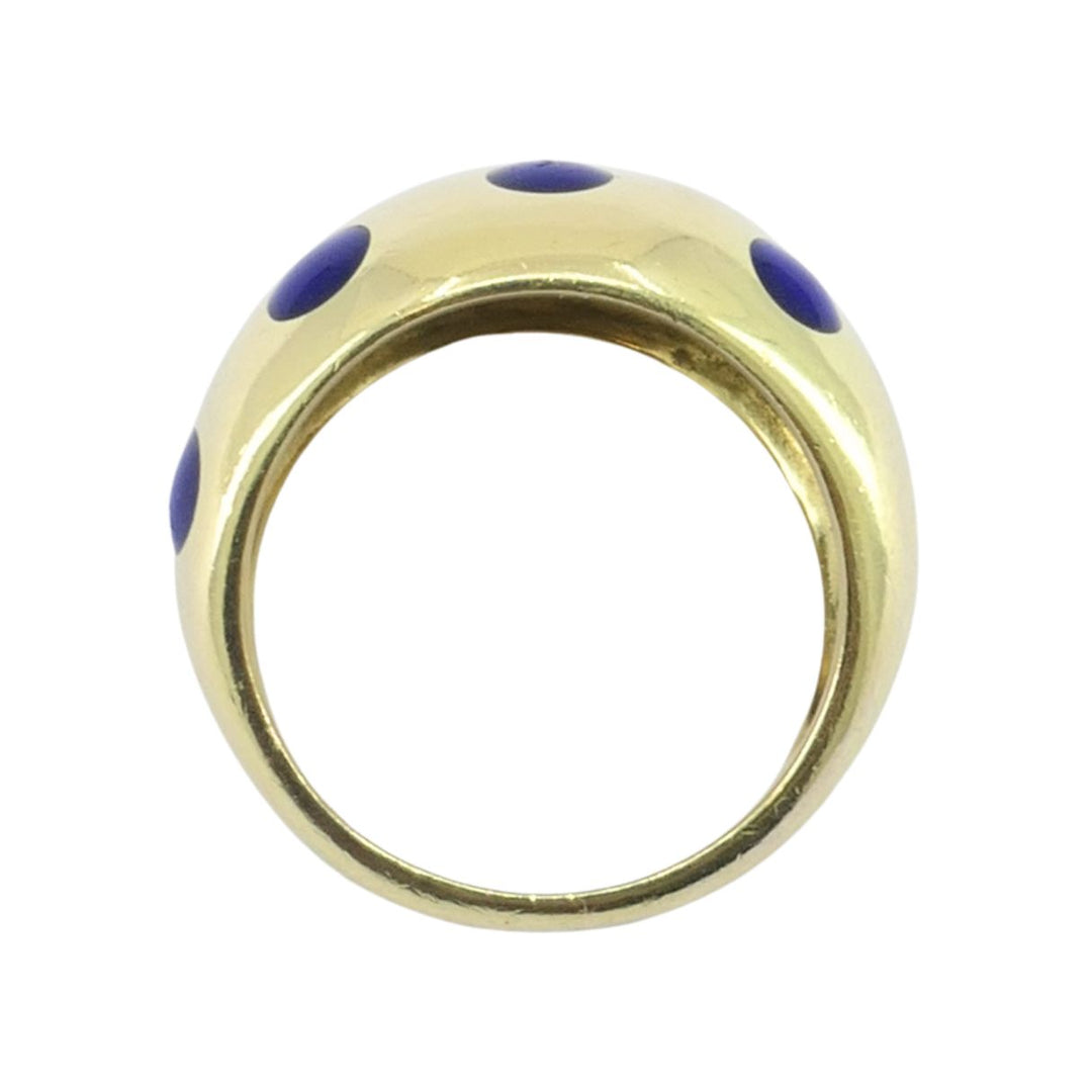 Vintage Van Cleef & Arpels 18k Gold Blue Enamel Ring