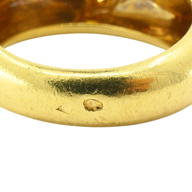 Van Cleef & Arpels 18k Gold Diamond Leaf Motif Ring