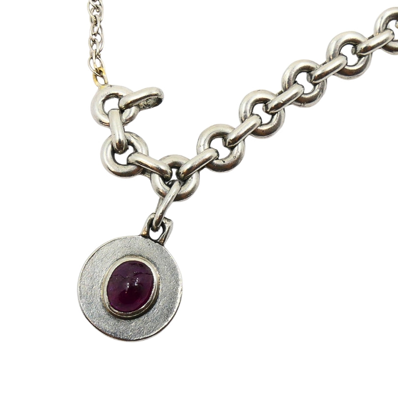 Vintage Platinum Charm Bracelet Diamond Gemstone