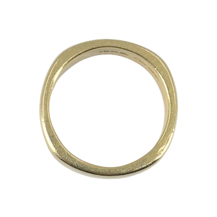 Vintage Cartier 18k Yellow Gold Wide Band Ring with Engraved Monogram