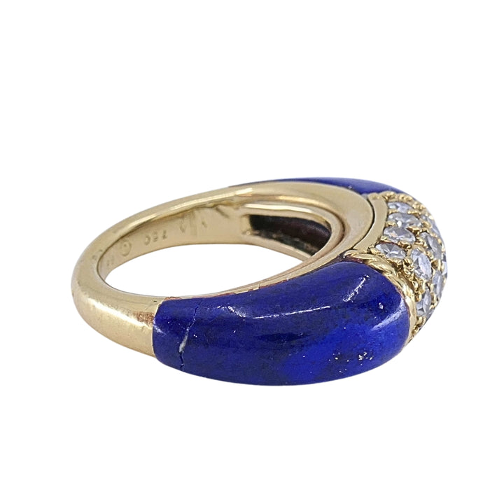 Van Cleef & Arpels Philippine 18k Gold Lapis Lazuli Diamond Ring, 1968