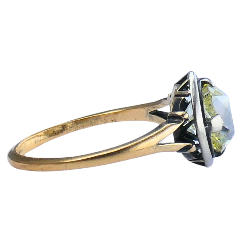 Victorian Engagement Ring 14k Gold Silver Old Mine Cut Diamond
