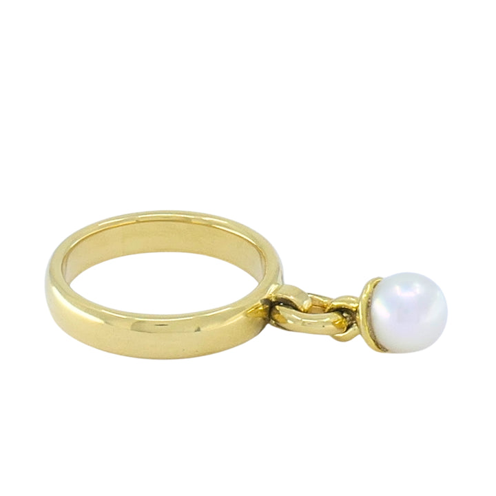 Tiffany & Co. Fascination 18k  Gold Pearl Drop Ring