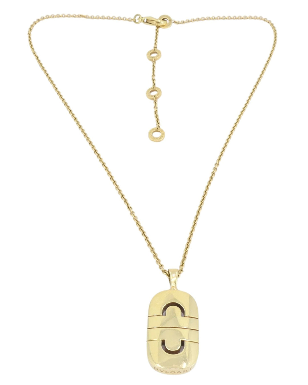 Bvlgari Bulgari Parentesi Pendant 18k Gold Chain Adjustable Length Necklace