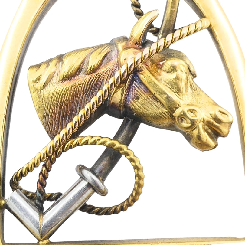 Vintage 14k Gold Horse Head Pendant Equestrian Jewelry
