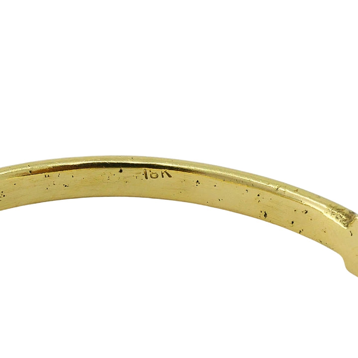 Vintage 18k Gold Blue Enamel Bangle Bracelet