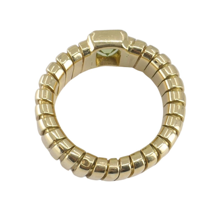 Vintage Bvlgari 18k Gold Tubogas Peridot Ring, circa 1990s