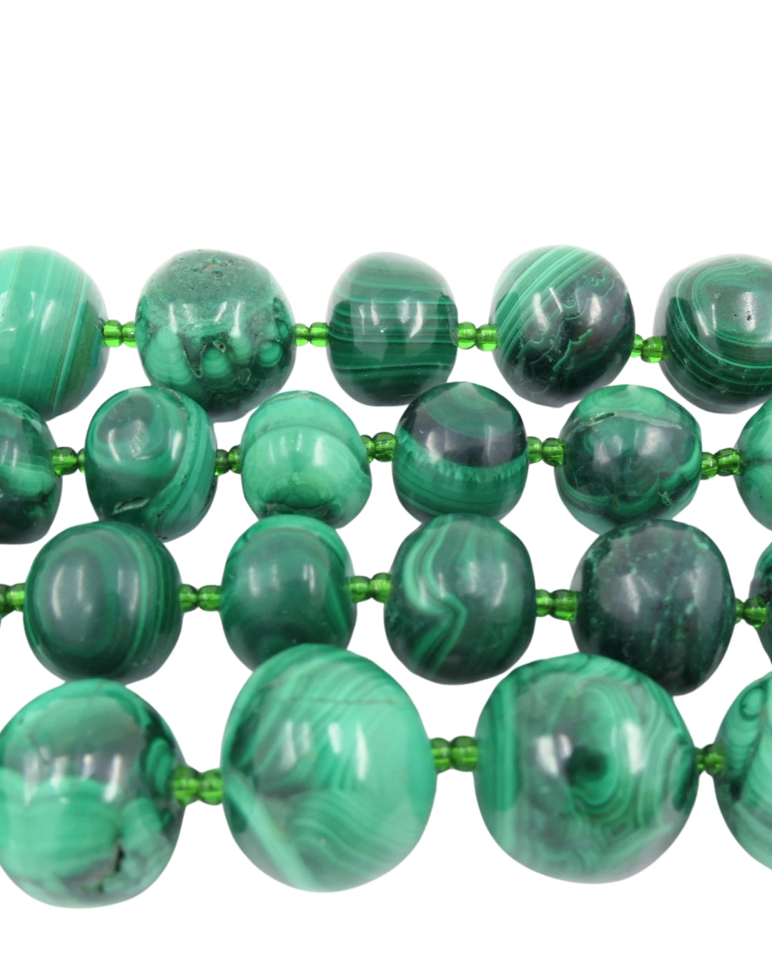 Vintage Malachite Necklace 14k Gold Clasp