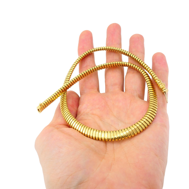 Vintage Tubogas Necklace 18k Gold Estate Jewelry