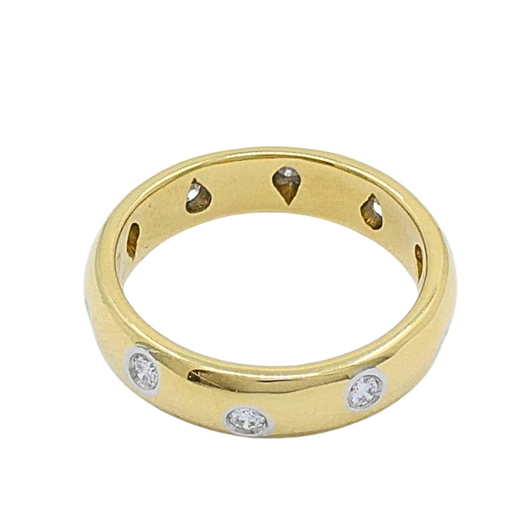Tiffany & Co. 18k Gold & Platinum Accent Diamond Band Ring